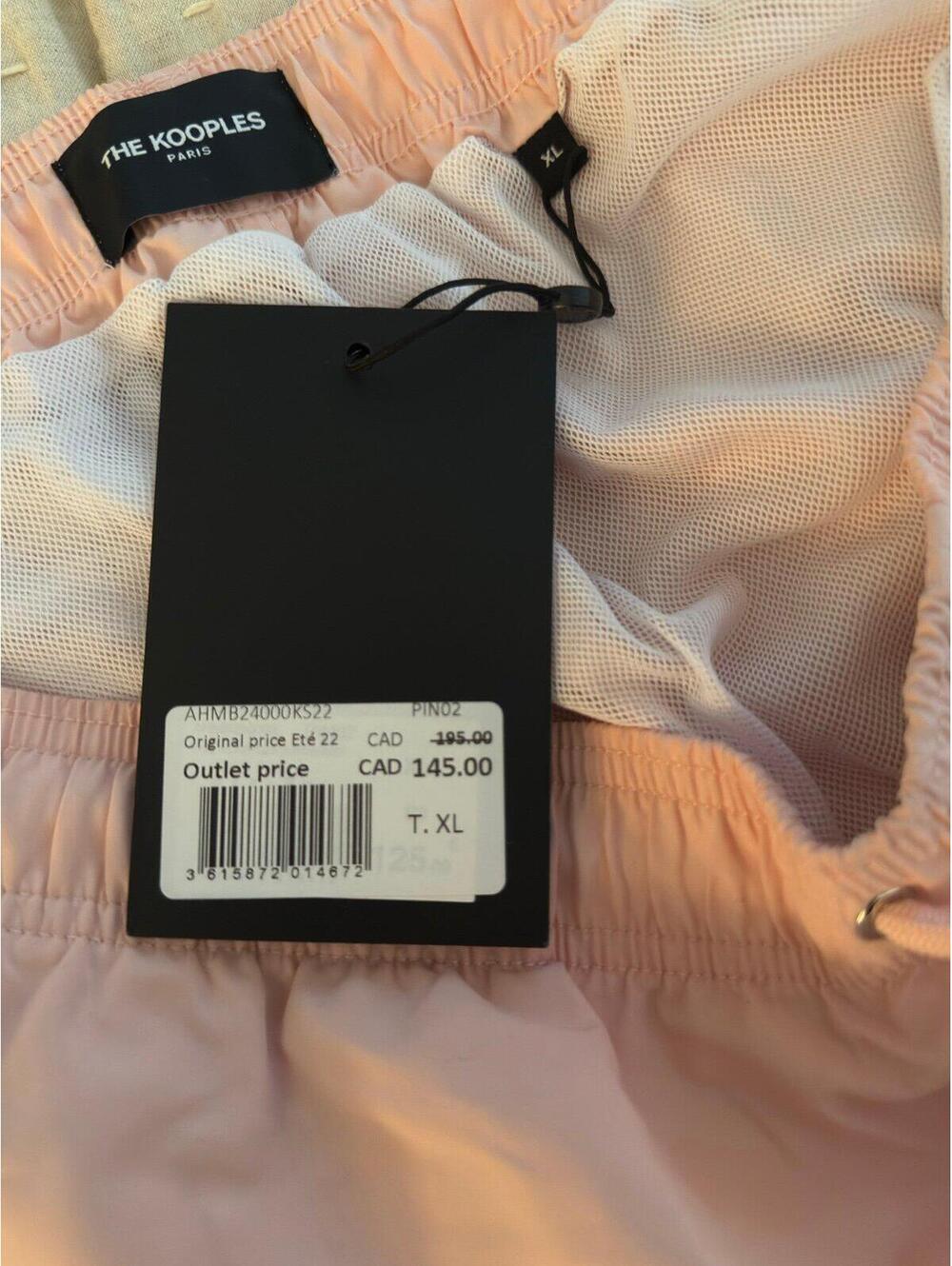 The Kooples Men’s Swim Trunks Pink 5” Inseam Mesh Lined XL NWT Drawstring Summer - Picture 5 of 5